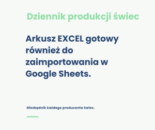 Dziennik produkcji świec - arkusz