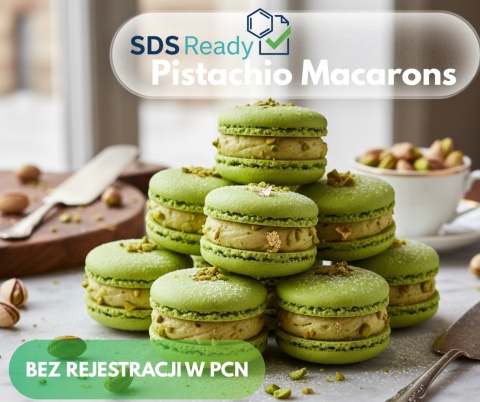 SDS Ready Karta charakterystyki Pistachio Macarons 6% 8% 10%