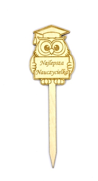 Topper „Najlepsza Nauczycielka” – Sklejka / Grawer – 5 szt