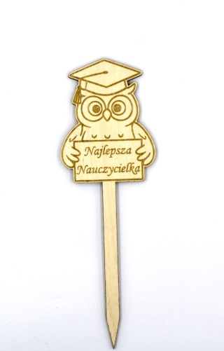 Topper „Najlepsza Nauczycielka” – Sklejka / Grawer – 5 szt