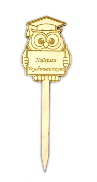Topper „Najlepsza Wychowawczyni” – Sklejka / Grawer – 5 szt