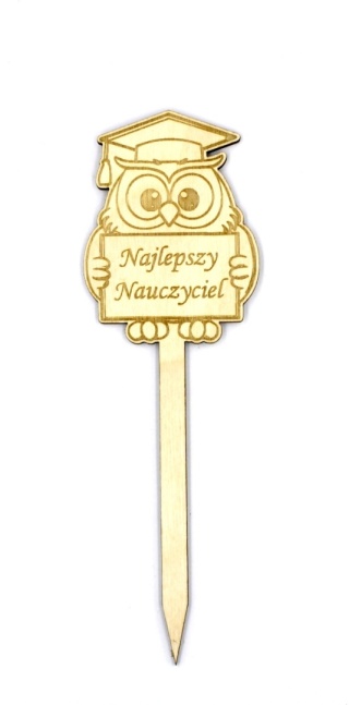 Topper „Najlepszy Nauczyciel” – Sklejka / Grawer – 5 szt